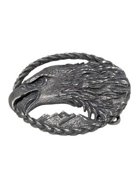 VINTAGE Eagle Head Men’s Belt Buckle - Silver Tone